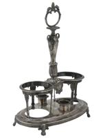 IMPERIAL RUSSIAN SILVER CRUET SET STAND