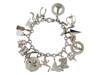 VINTAGE STERLING SILVER ENAMEL CHARM BRACELET PIC-0