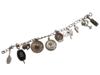 VINTAGE STERLING SILVER ENAMEL CHARM BRACELET PIC-2