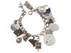 VINTAGE STERLING SILVER BRACELET W ASSORTED CHARMS PIC-1