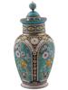 LARGE RUSSIAN SILVER CLOISONNE ENAMEL TEA CADDY PIC-1