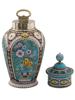 LARGE RUSSIAN SILVER CLOISONNE ENAMEL TEA CADDY PIC-3