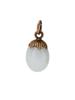 RUSSIAN WHITE JADE AND 14K GOLD EASTER EGG PENDANT PIC-1