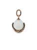 RUSSIAN GOLD AND WHITE JADE STONE EGG PENDANT PIC-1