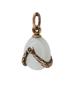 RUSSIAN GOLD AND WHITE JADE STONE EGG PENDANT PIC-2