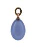 RUSSIAN GOLD AND BLUE CHALCEDONY EGG PENDANT PIC-0