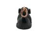 RUSSIAN GOLD CARVED BLACK JADE ELEPHANT PENDANT PIC-4