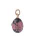 RUSSIAN 14K GOLD RHODONITE DIAMOND EGG PENDANT PIC-1