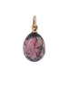 RUSSIAN 14K GOLD RHODONITE DIAMOND EGG PENDANT PIC-3