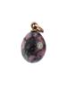 RUSSIAN 14K GOLD RHODONITE DIAMOND EGG PENDANT PIC-2