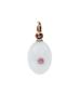 RUSSIAN 14K GOLD WHITE JADE RUBY EASTER EGG PENDANT PIC-0