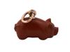 14K RUSSIAN GOLD RUBY CARVED JASPER PIG FORM PENDANT PIC-4