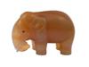 RUSSIAN CARVED HONEY AGATE GOLD RUBY ELEPHANT FIGURINE PIC-2