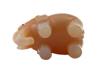 RUSSIAN CARVED HONEY AGATE GOLD RUBY ELEPHANT FIGURINE PIC-7