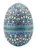 LARGE RUSSIAN SILVER CLOISONNE ENAMEL EGG CASKET PIC-0