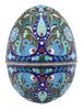 LARGE RUSSIAN SILVER CLOISONNE ENAMEL EGG CASKET PIC-0