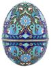 LARGE RUSSIAN SILVER CLOISONNE ENAMEL EGG CASKET PIC-1