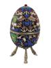 RUSSIAN 88 SILVER ENAMEL EASTER EGG ON HOOF LEGS PIC-2