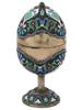 RUSSIAN 84 SILVER ENAMEL FOOTED EASTER EGG CASKET PIC-2