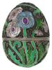 RUSSIAN 88 GILT SILVER ENAMEL GEMSTONE EGG BOX PIC-0