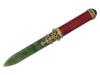 RUSSIAN SILVER JADE GEMSTONE ENAMEL LETTER OPENER PIC-0