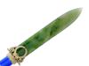 RUSSIAN SILVER JADE GEMSTONE ENAMEL LETTER OPENER PIC-3