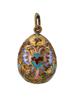 RUSSIAN 88 GILT SILVER ENAMEL EASTER EGG PENDANT PIC-2