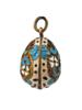 RUSSIAN GILT SILVER CLOISONNE ENAMEL EGG PENDANT PIC-1