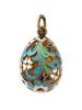 RUSSIAN GILT SILVER CLOISONNE ENAMEL EGG PENDANT PIC-0