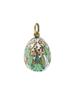 RUSSIAN GILT SILVER CLOISONNE ENAMEL EGG PENDANT PIC-1