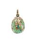 RUSSIAN GILT SILVER CLOISONNE ENAMEL EGG PENDANT PIC-2