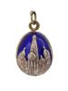 RUSSIAN 88 SILVER ENAMEL EASTER EGG PENDANT PIC-2