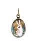 RUSSIAN 84 GILT SILVER ENAMEL RABBITS EGG PENDANT PIC-0