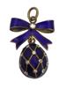 RUSSIAN 84 GILT SILVER ENAMEL DIAMONDS EGG PENDANT PIC-0