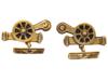 RUSSIAN 88 GILT SILVER FIGURAL CANNON CUFFLINKS PIC-0