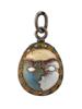 RUSSIAN 88 SILVER ENAMEL FACE EASTER EGG PENDANT PIC-0