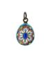 RUSSIAN GILT SILVER CLOISONNE ENAMEL EGG PENDANT PIC-0