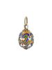 RUSSIAN 88 GILT SILVER ENAMEL EASTER EGG PENDANT PIC-1