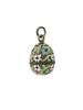 RUSSIAN 84 GILT SILVER ENAMEL EASTER EGG PENDANT PIC-0