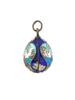 RUSSIAN 88 SILVER CLOISONNE ENAMEL SWAN EGG PENDANT PIC-1