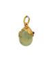 RUSSIAN 88 GILT SILVER CARVED JADE RUBY EGG PENDANT PIC-3