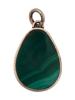 RUSSIAN 84 SILVER CARVED MALACHITE EGG PENDANT PIC-1