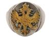 RUSSIAN GILT SILVER IMPERIAL EAGLE SIGNET RING PIC-0