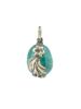 RUSSIAN SILVER FLORAL MALACHITE EASTER EGG PENDANT PIC-0