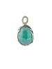 RUSSIAN SILVER FLORAL MALACHITE EASTER EGG PENDANT PIC-1