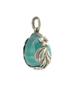 RUSSIAN SILVER FLORAL MALACHITE EASTER EGG PENDANT PIC-2