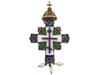 RUSSIAN 88 GILT SILVER ENAMEL GEMSTONE CROSS PENDANT PIC-0