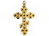 RUSSIAN GILT SILVER GARNET ORTHODOX CROSS PENDANT PIC-1