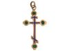 RUSSIAN 84 GILT SILVER ENAMEL ORTHODOX CROSS PENDANT PIC-0