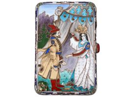 RUSSIAN GILT SILVER CLOISONNE ENAMEL CIGARETTE CASE